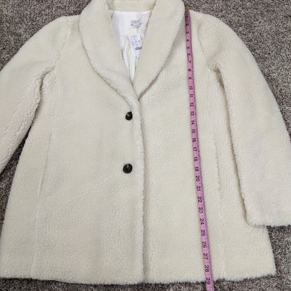 J. Crew Factory Fleece Teddy Shawl Collar Coat - Picture 10 of 11